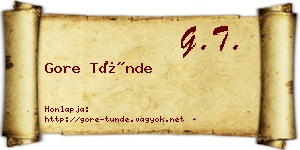 Gore Tünde névjegykártya